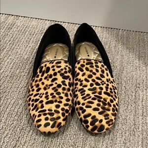 Never worn Birdies leopard print loafers size 10